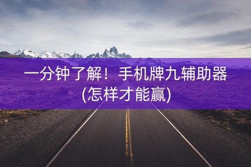 一分钟了解！手机牌九辅助器(怎样才能赢)