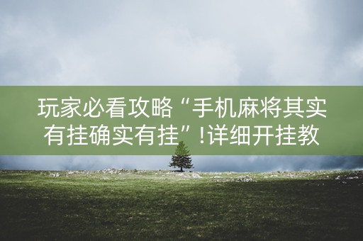 玩家必看攻略“手机麻将其实有挂确实有挂”!详细开挂教程-抖音