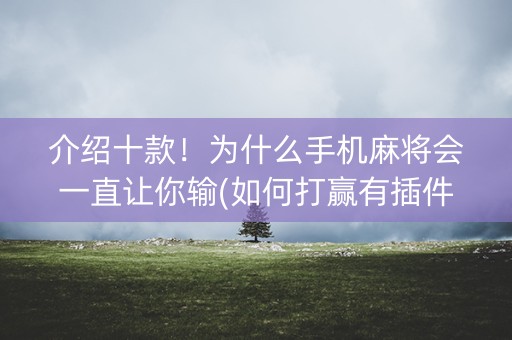 介绍十款！为什么手机麻将会一直让你输(如何打赢有插件吗)