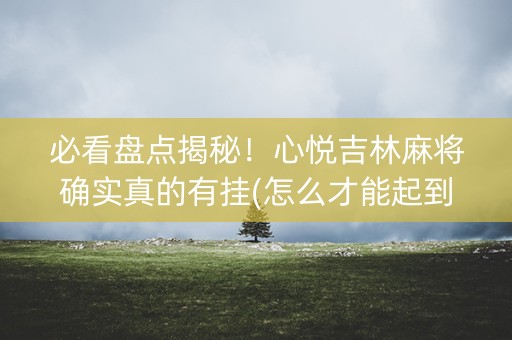 必看盘点揭秘！心悦吉林麻将确实真的有挂(怎么才能起到好牌)