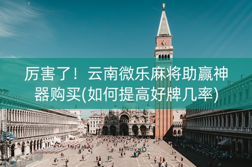 厉害了！云南微乐麻将助赢神器购买(如何提高好牌几率)