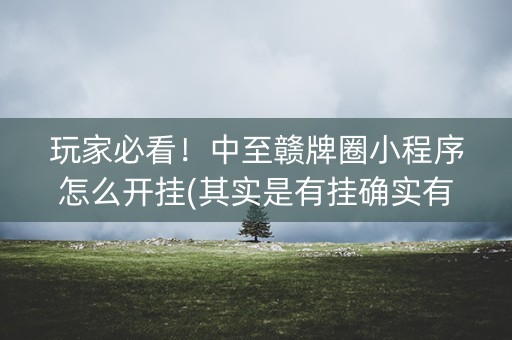 玩家必看！中至赣牌圈小程序怎么开挂(其实是有挂确实有挂)