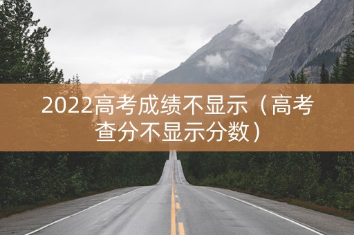 2022高考成绩不显示（高考查分不显示分数）