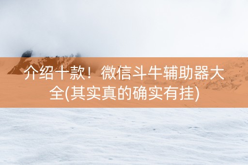 介绍十款！微信斗牛辅助器大全(其实真的确实有挂)