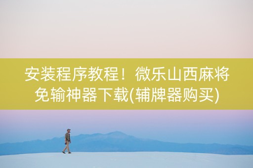 安装程序教程！微乐山西麻将免输神器下载(辅牌器购买)