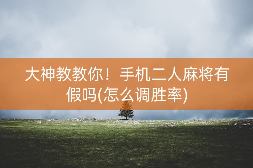 大神教教你！手机二人麻将有假吗(怎么调胜率)