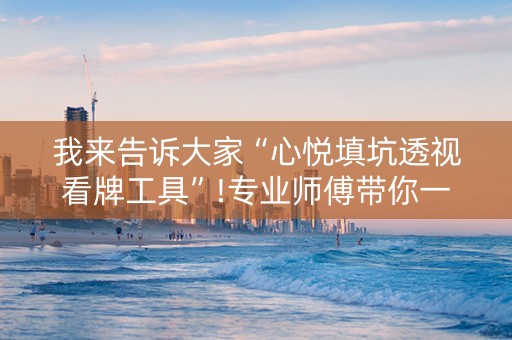 我来告诉大家“心悦填坑透视看牌工具”!专业师傅带你一起了解（详细教程）-抖音