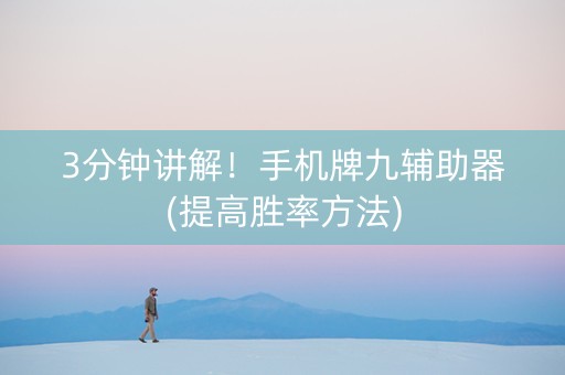 3分钟讲解！手机牌九辅助器(提高胜率方法)