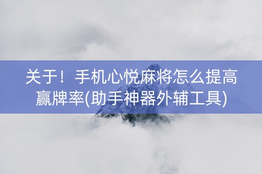 关于！手机心悦麻将怎么提高赢牌率(助手神器外辅工具)