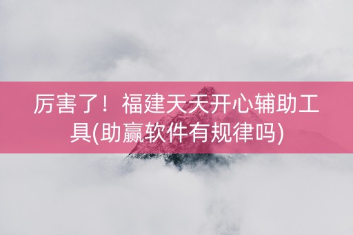 厉害了！福建天天开心辅助工具(助赢软件有规律吗)