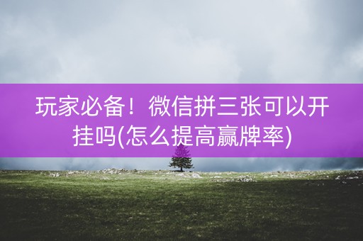 玩家必备！微信拼三张可以开挂吗(怎么提高赢牌率)