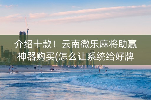 介绍十款！云南微乐麻将助赢神器购买(怎么让系统给好牌)