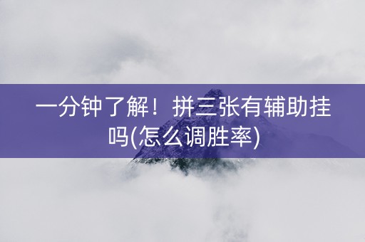 一分钟了解！拼三张有辅助挂吗(怎么调胜率)