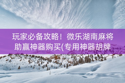 玩家必备攻略！微乐湖南麻将助赢神器购买(专用神器胡牌技巧)