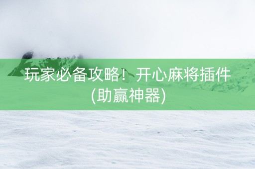 玩家必备攻略！开心麻将插件(助赢神器)