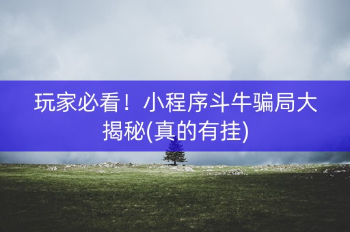 玩家必看！小程序斗牛骗局大揭秘(真的有挂)