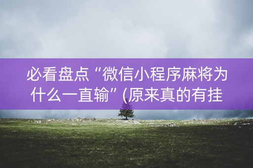 必看盘点“微信小程序麻将为什么一直输”(原来真的有挂)-抖音