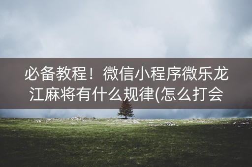 必备教程！微信小程序微乐龙江麻将有什么规律(怎么打会赢)