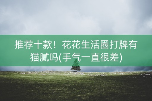 推荐十款！花花生活圈打牌有猫腻吗(手气一直很差)
