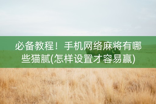 必备教程！手机网络麻将有哪些猫腻(怎样设置才容易赢)