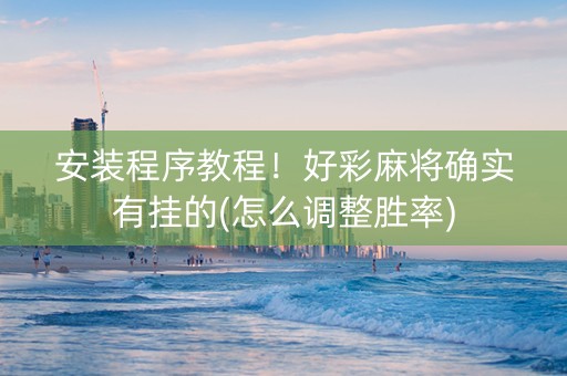 安装程序教程！好彩麻将确实有挂的(怎么调整胜率)
