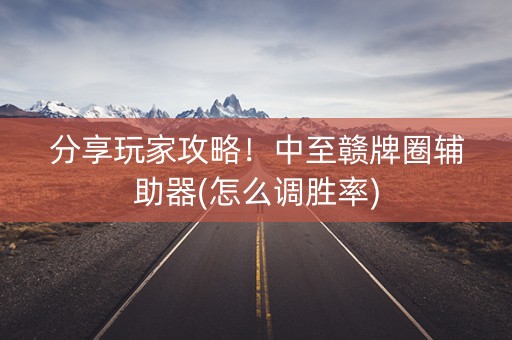 分享玩家攻略！中至赣牌圈辅助器(怎么调胜率)