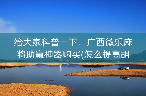 给大家科普一下！广西微乐麻将助赢神器购买(怎么提高胡牌率)