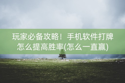 玩家必备攻略！手机软件打牌怎么提高胜率(怎么一直赢)