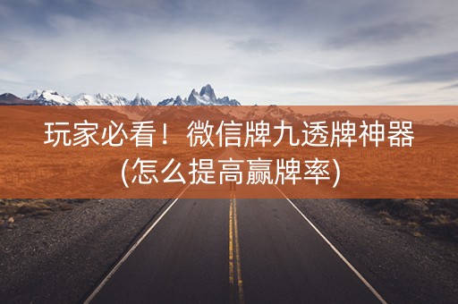 玩家必看！微信牌九透牌神器(怎么提高赢牌率)