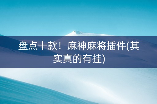 盘点十款！麻神麻将插件(其实真的有挂)