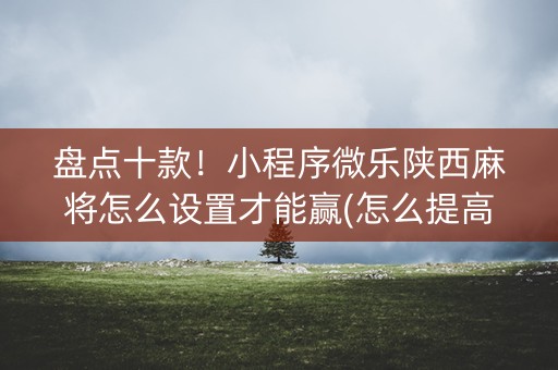 盘点十款！小程序微乐陕西麻将怎么设置才能赢(怎么提高好牌几率)