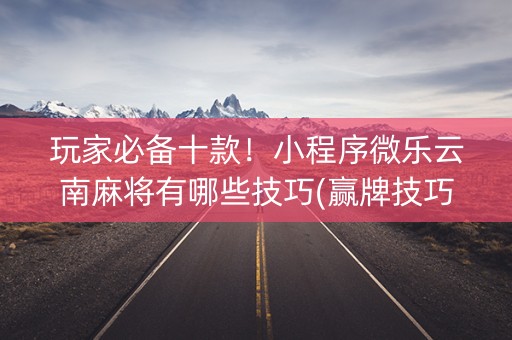 玩家必备十款！小程序微乐云南麻将有哪些技巧(赢牌技巧插件安装)