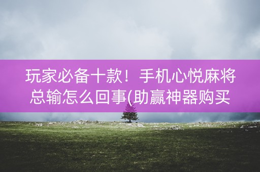 玩家必备十款！手机心悦麻将总输怎么回事(助赢神器购买)