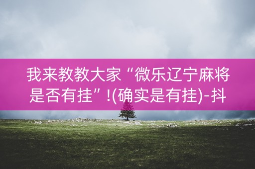 我来教教大家“微乐辽宁麻将是否有挂”!(确实是有挂)-抖音
