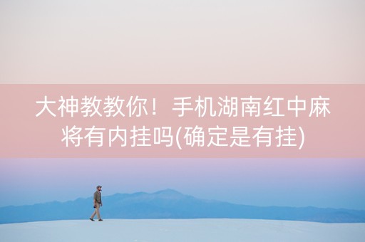 大神教教你！手机湖南红中麻将有内挂吗(确定是有挂)