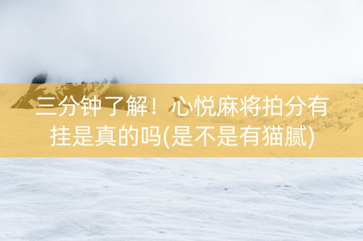 三分钟了解！心悦麻将拍分有挂是真的吗(是不是有猫腻)