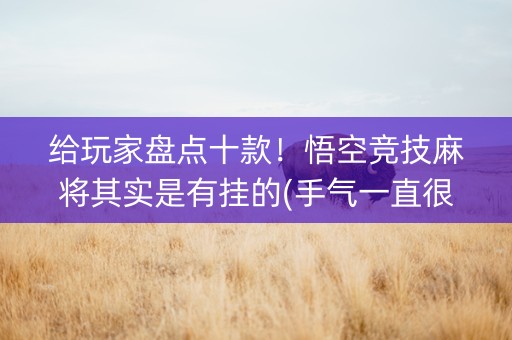 给玩家盘点十款！悟空竞技麻将其实是有挂的(手气一直很差)