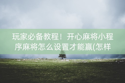 玩家必备教程！开心麻将小程序麻将怎么设置才能赢(怎样增加胜率)