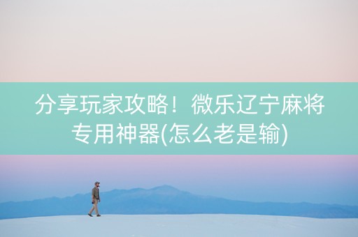 分享玩家攻略！微乐辽宁麻将专用神器(怎么老是输)