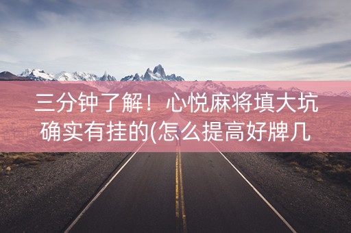 三分钟了解！心悦麻将填大坑确实有挂的(怎么提高好牌几率)