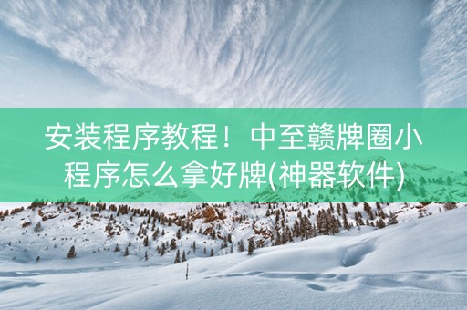 安装程序教程！中至赣牌圈小程序怎么拿好牌(神器软件)