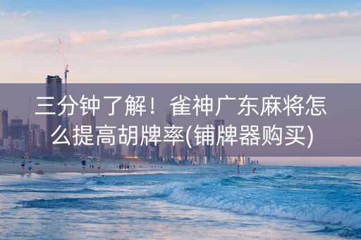 三分钟了解！雀神广东麻将怎么提高胡牌率(铺牌器购买)