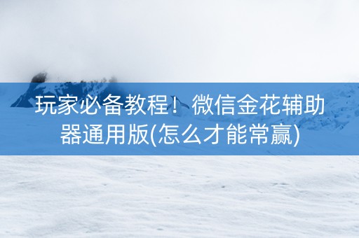 玩家必备教程！微信金花辅助器通用版(怎么才能常赢)