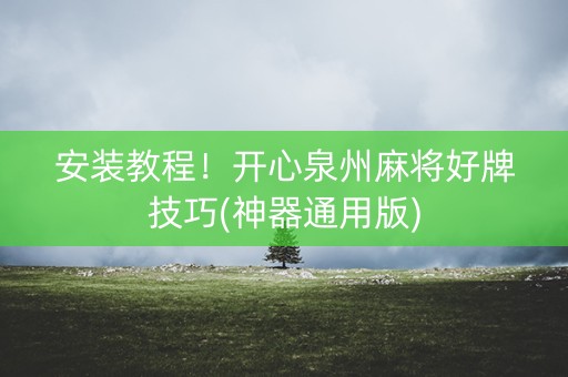 安装教程！开心泉州麻将好牌技巧(神器通用版)