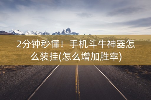 2分钟秒懂！手机斗牛神器怎么装挂(怎么增加胜率)