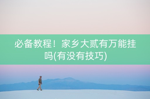 必备教程！家乡大贰有万能挂吗(有没有技巧)