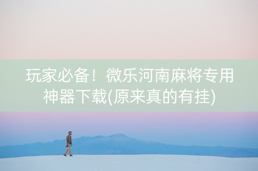 玩家必备！微乐河南麻将专用神器下载(原来真的有挂)
