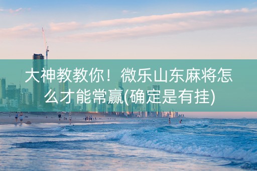 大神教教你！微乐山东麻将怎么才能常赢(确定是有挂)