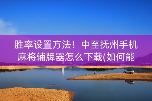 胜率设置方法！中至抚州手机麻将辅牌器怎么下载(如何能一直赢)