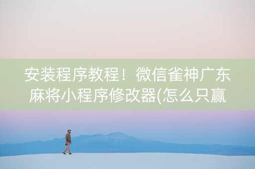 安装程序教程！微信雀神广东麻将小程序修改器(怎么只赢不输)